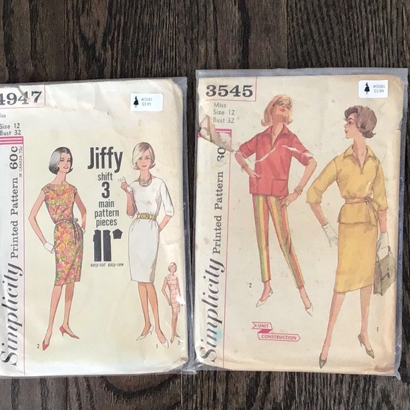 10 Vintage Sewing Patterns 1960’s 1970’s 32” bust - Picture 4 of 6
